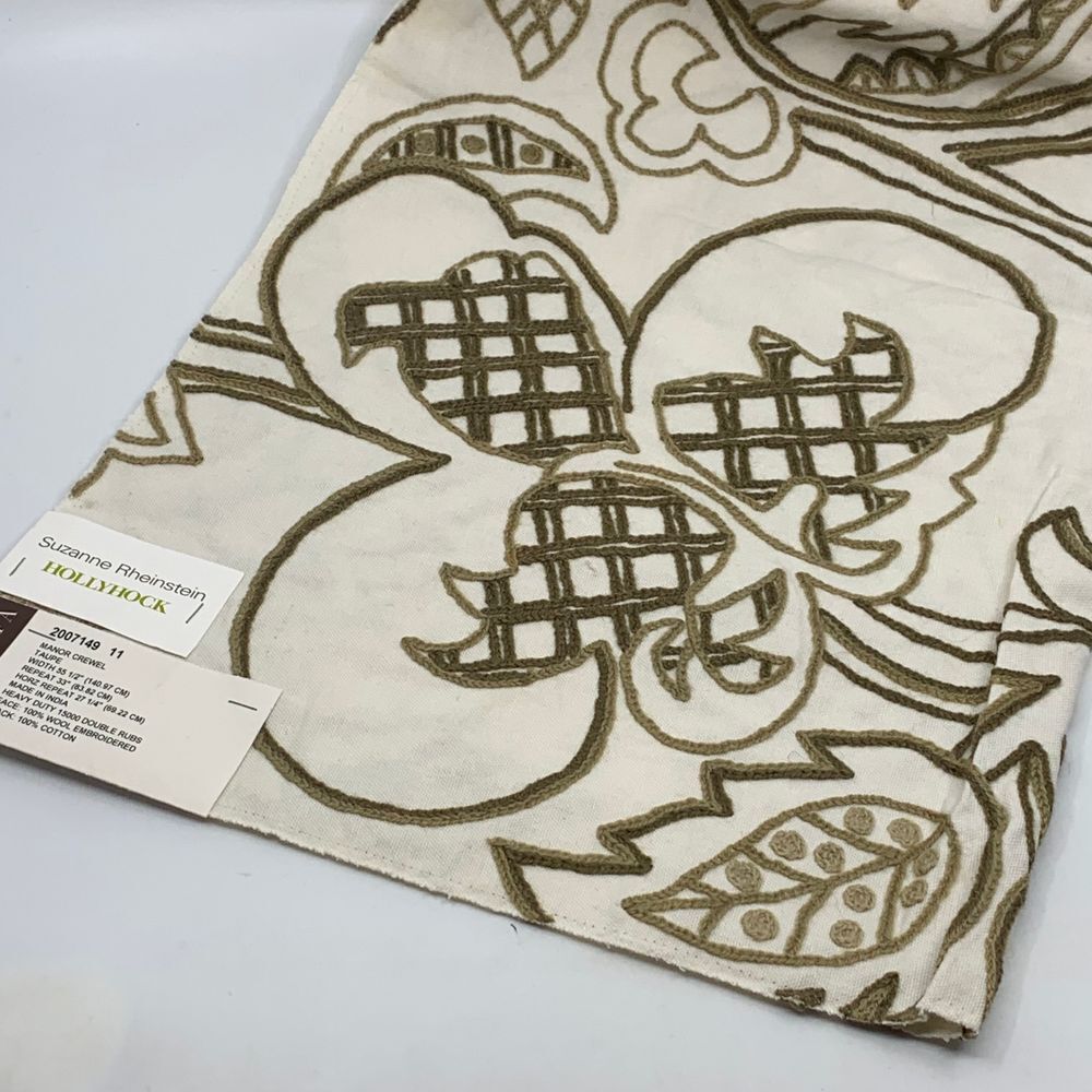 Lee Jofa Suzanne Rheinstein Hollyhock Wool Embroidered/Cotton Blend Fabric Sampl